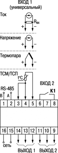 Общая схема подключения ТРМ101