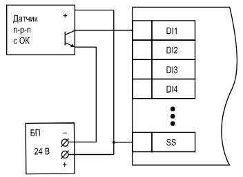 Схема подключения датчиков n-p-n типа